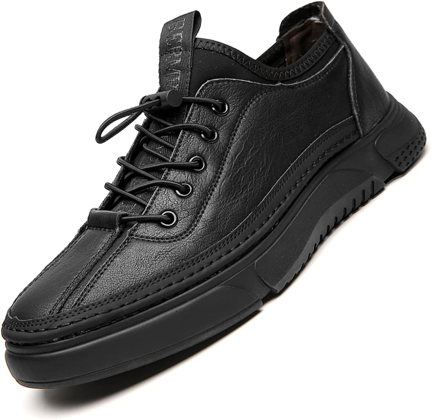 

Мужские кожаные повседневные кроссовки Optigard, ручная строчка, шнуровка, удобные, противоскользящие, для ходьбы, спортивные кроссовки, легкие, деловые, с эффектом увеличения роста, обувь с подъемом, черный