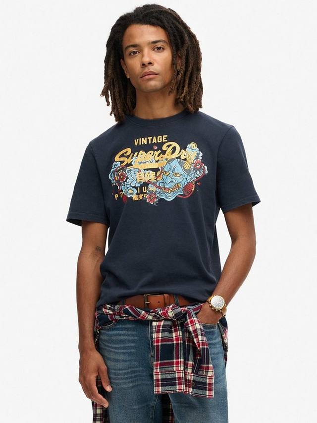 

Футболка с рисунком токио Superdry, цвет Deep Navy