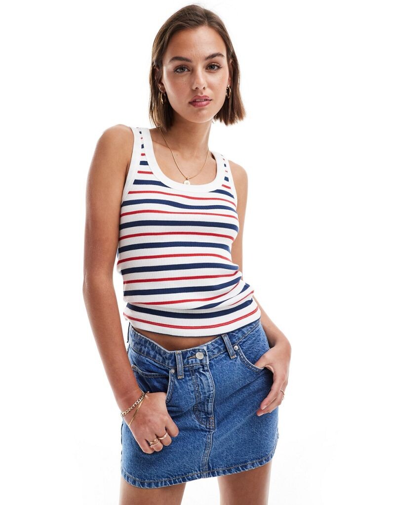 

ASOS DESIGN – майка в рубчатую полоску