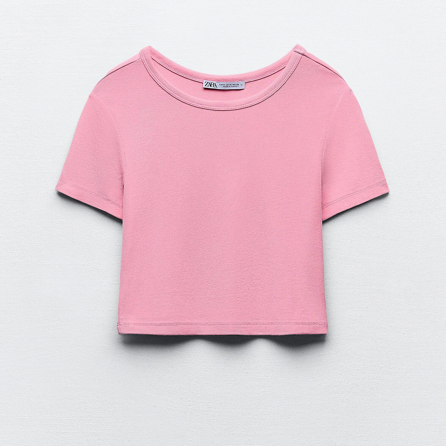

Кроп-топ Zara Short Sleeve, розовый