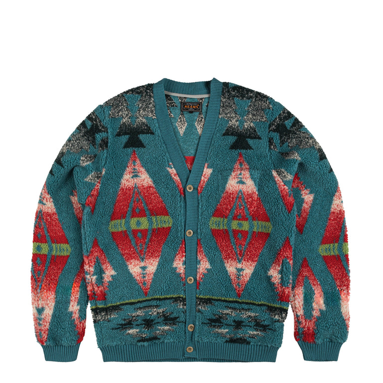 

Кардиган cardigan boa jacquard Beams Plus, бирюзовый