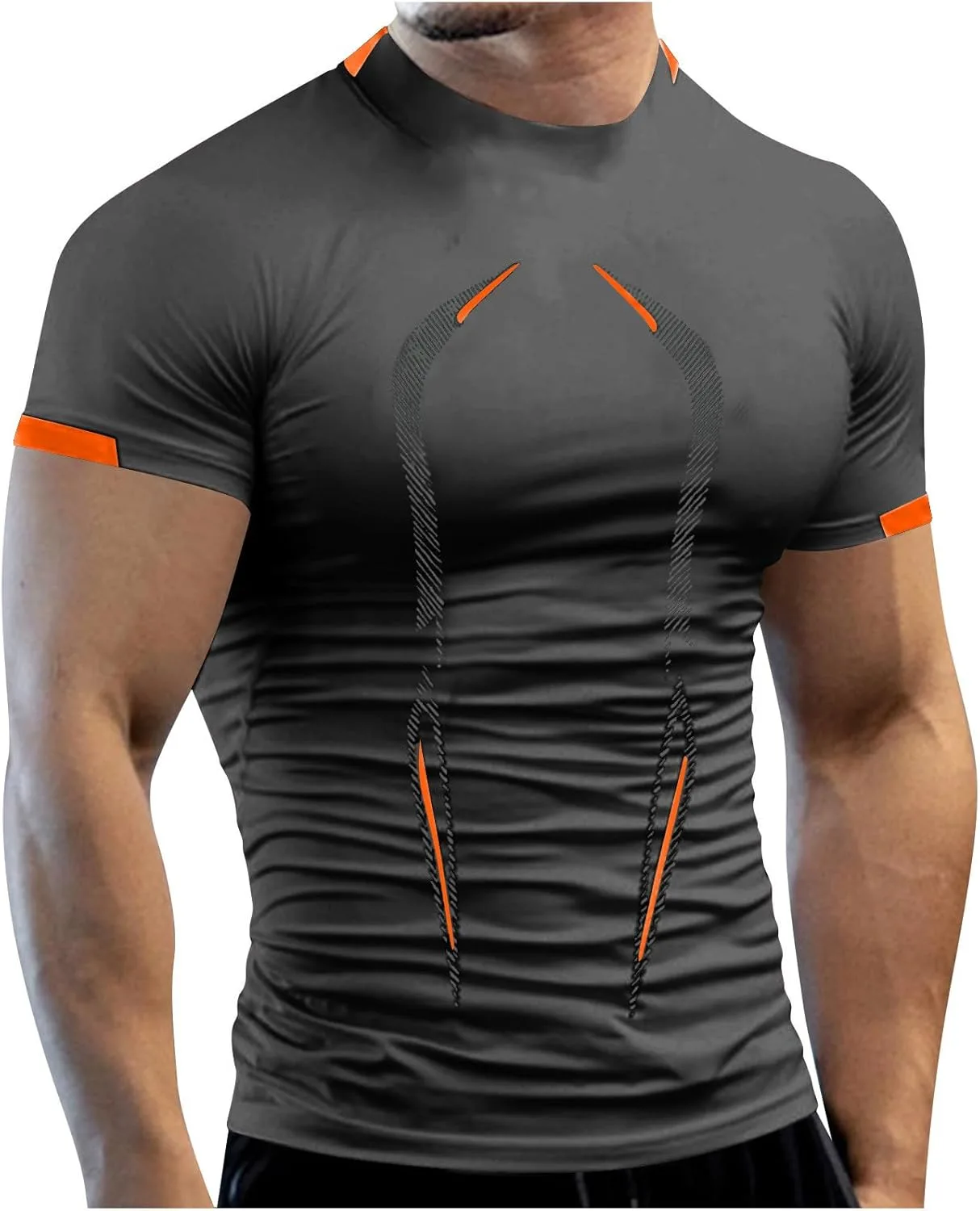 

Мужская компрессионная футболка с коротким рукавом для спорта и фитнеса quick dry