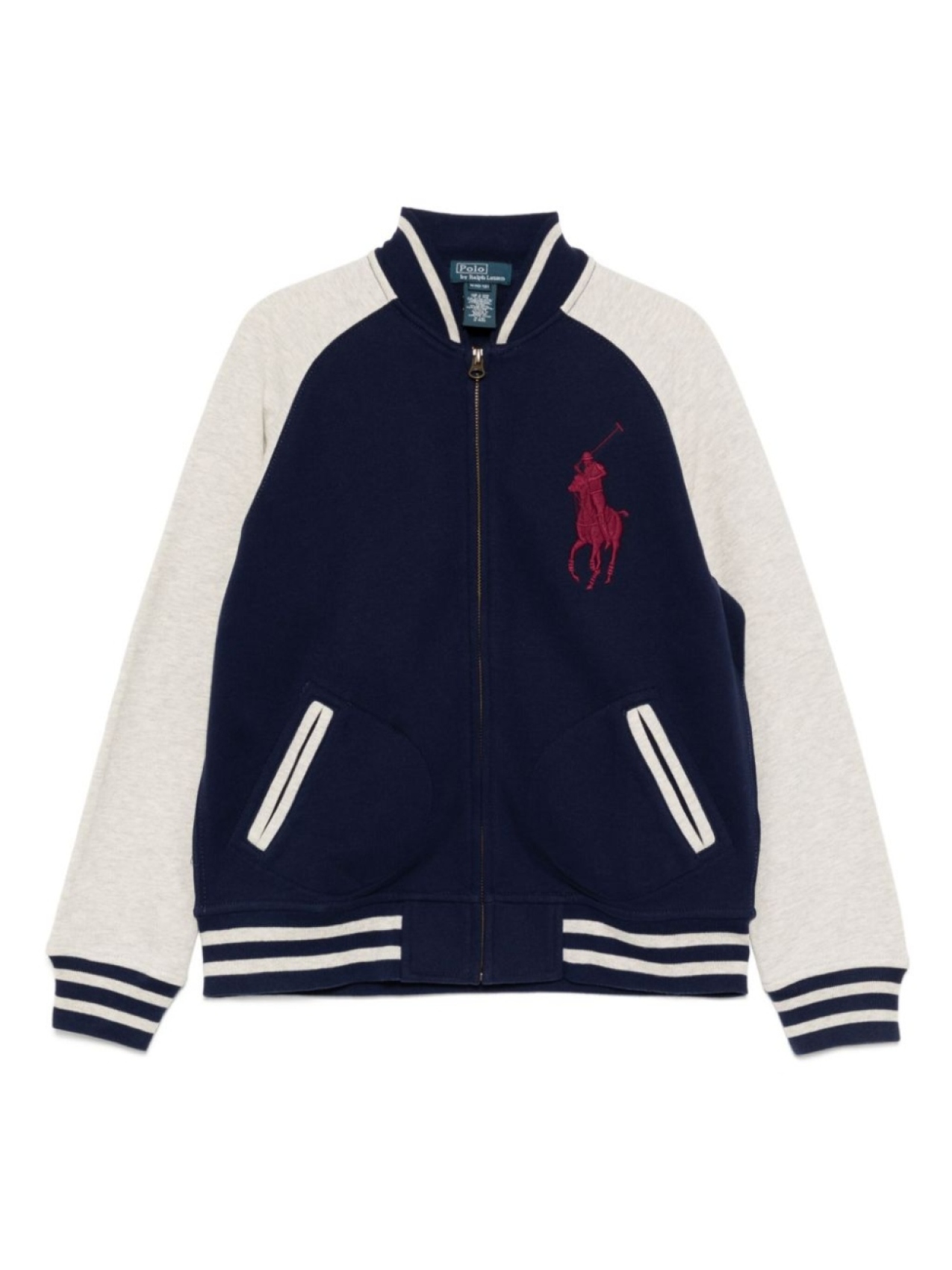 

POLO RALPH LAUREN KIDS бомбер в стиле колор-блок, синий