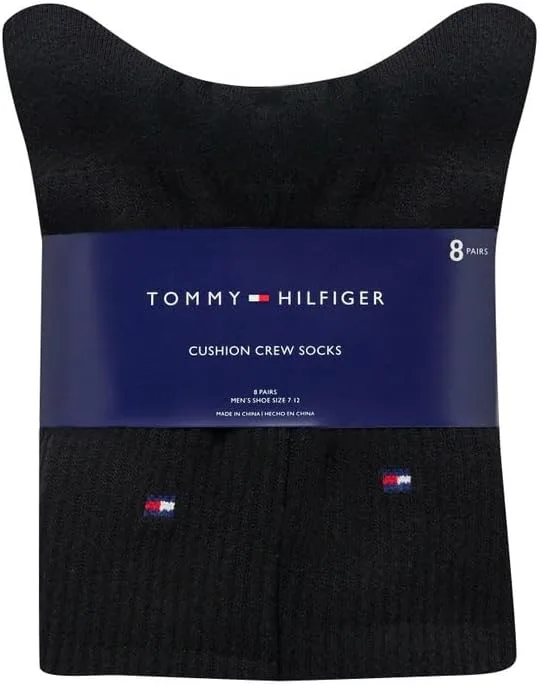 Мужские спортивные носки Tommy Hilfiger, 8 пар, из хлопковой смеси, черный — фото 2