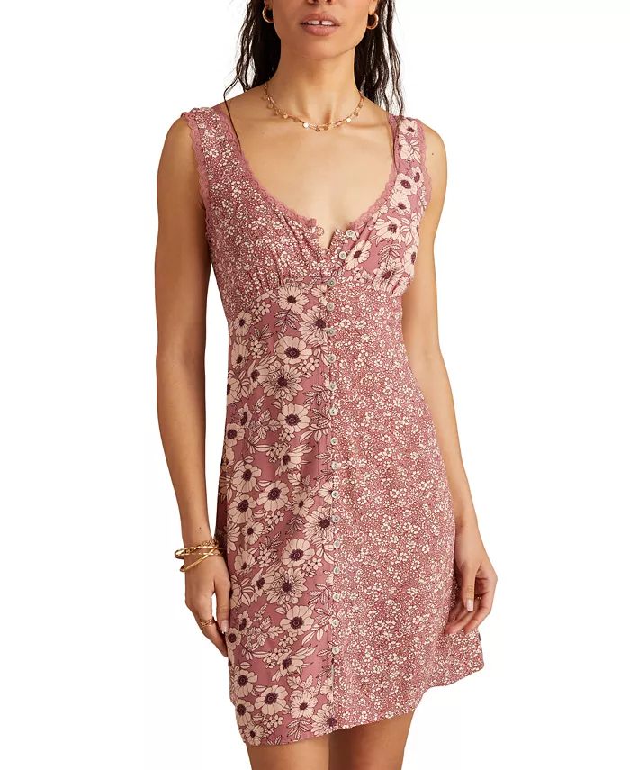 

Женское мини-платье Femme Print Mix без рукавов Lucky Brand, розовый
