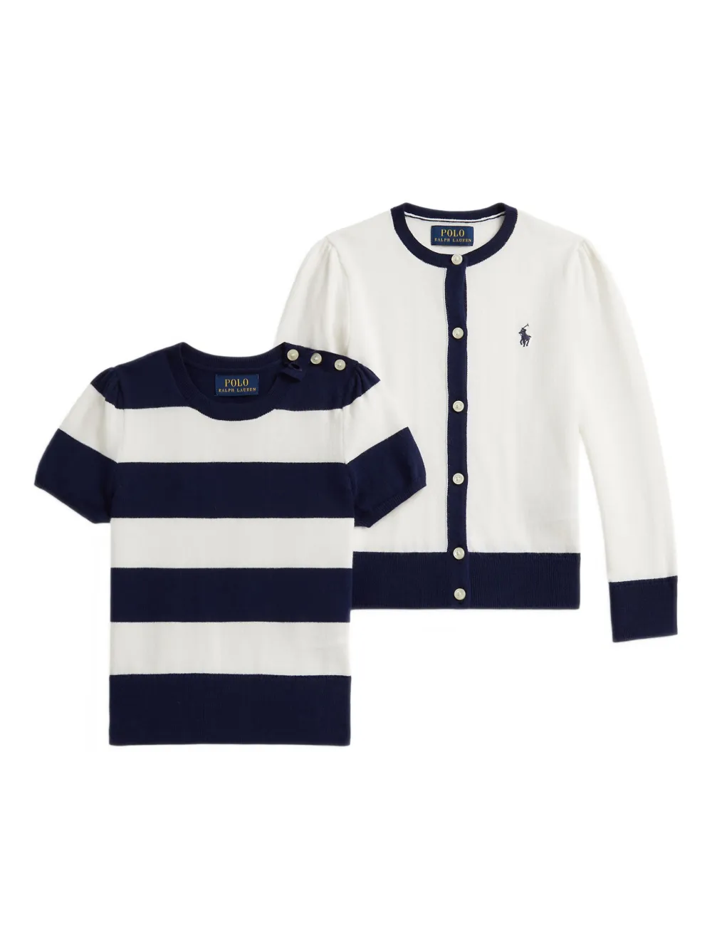

Комплект из кардигана и топа Polo Ralph Lauren Kids, белый
