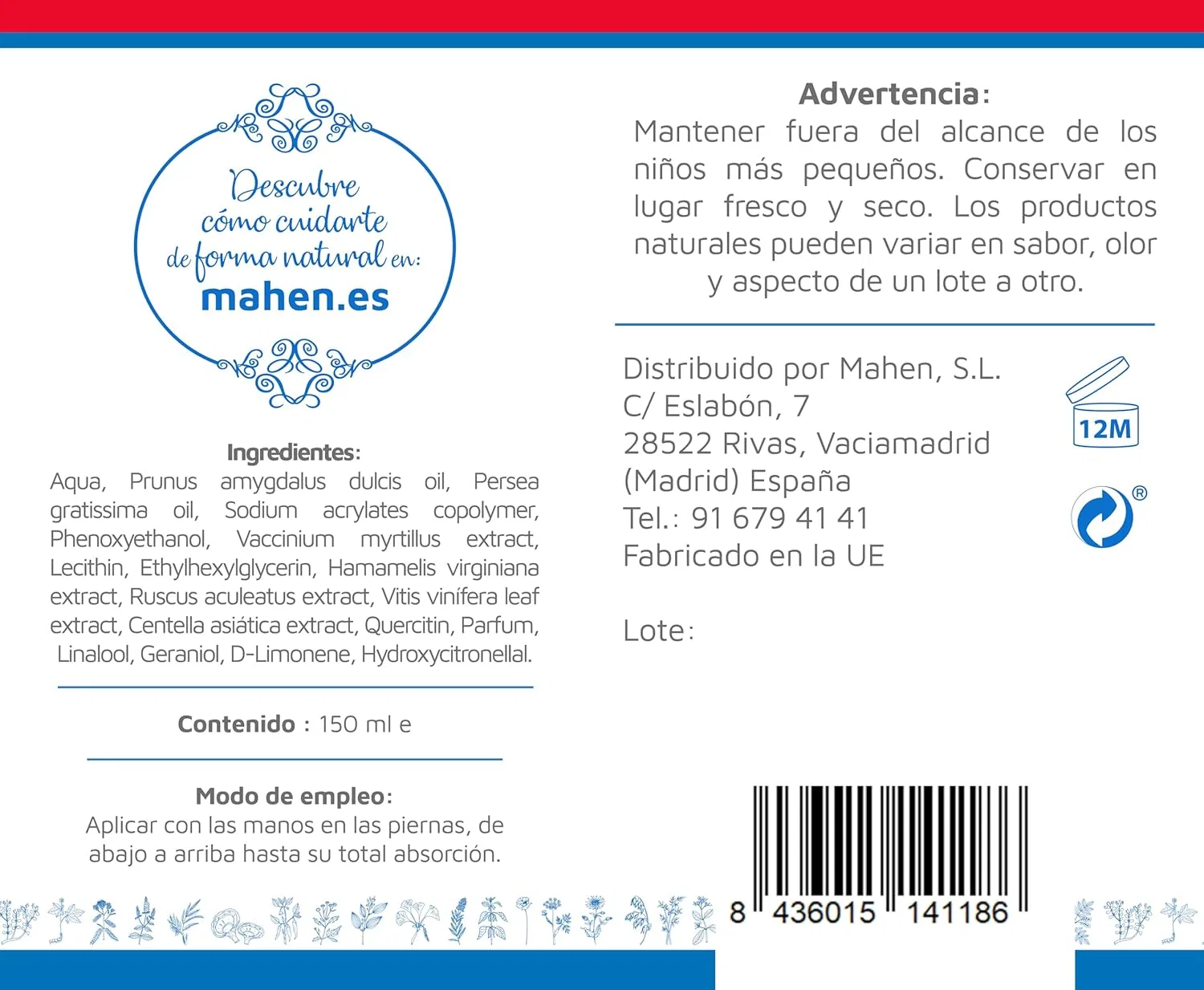 Крем для улучшения кровообращения Fluyen Circulation Cream от Laboratorios Mahen Laboratorios Mahen — фото 3