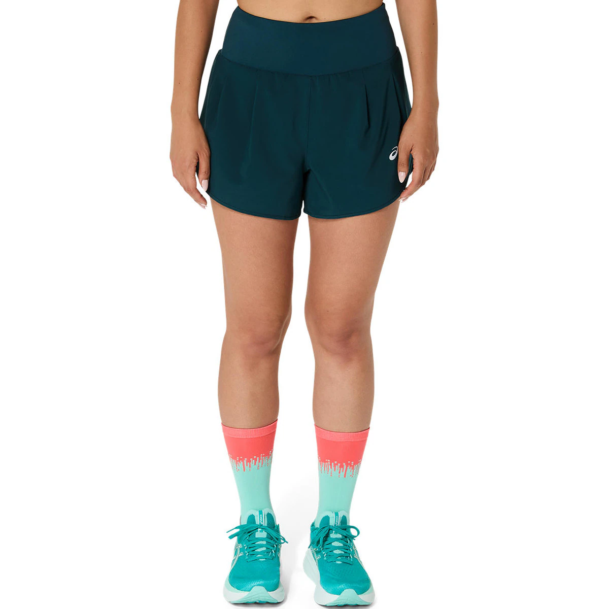 

Женские ШОССЕЙНЫЕ 3.5В короткие шорты Asics для бега, зеленый