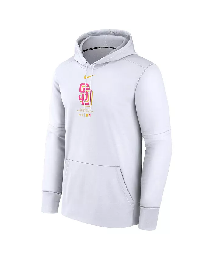 Мужская белая толстовка с капюшоном San Diego Padres City Connect для тренировок Nike — фото 2