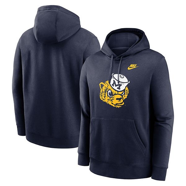 Толстовка с капюшоном Michigan Wolverines Legacy Logo Club Fleece мужская, темно-синяя Nike — фото 2