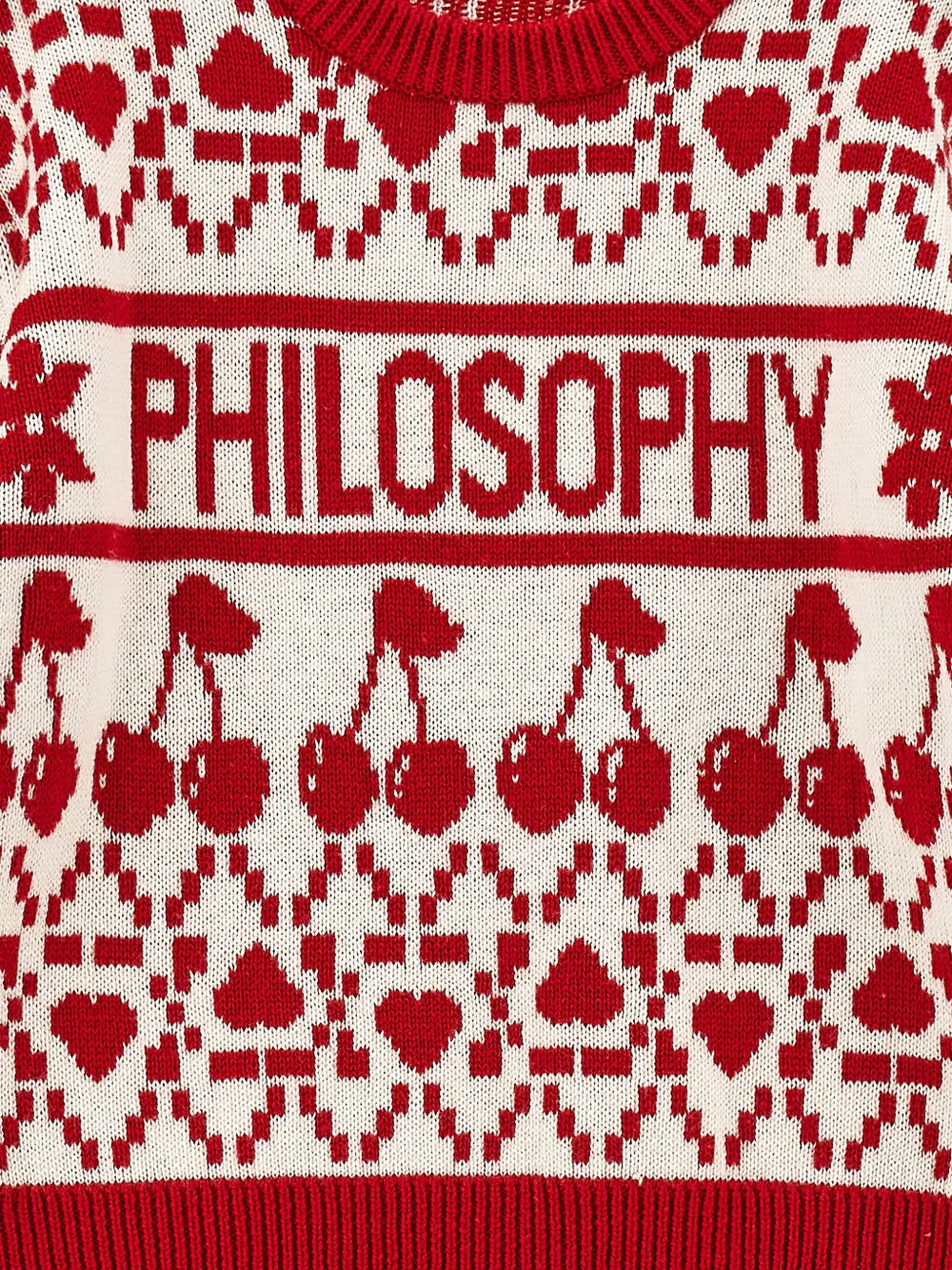 Свитер с вишневым узором Philosophy Di Lorenzo Serafini Kids, красный — фото 3