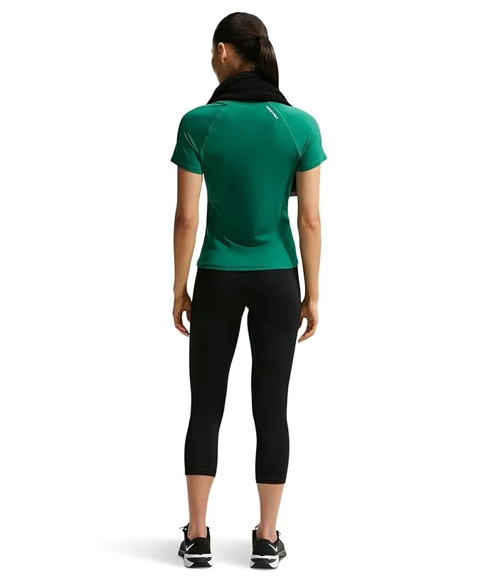 Леггинсы Nike Pro Mid-Rise Crop Leggings, Black/White — фото 3