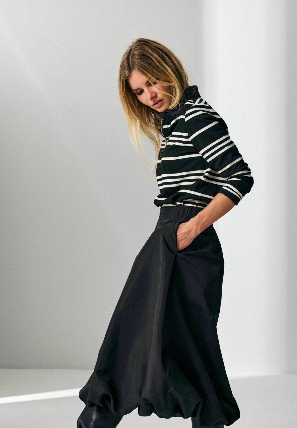 

Рубашка поло MALUCACC STRIPE POLO BLOUSE - Long sleeved top Co'couture, черный