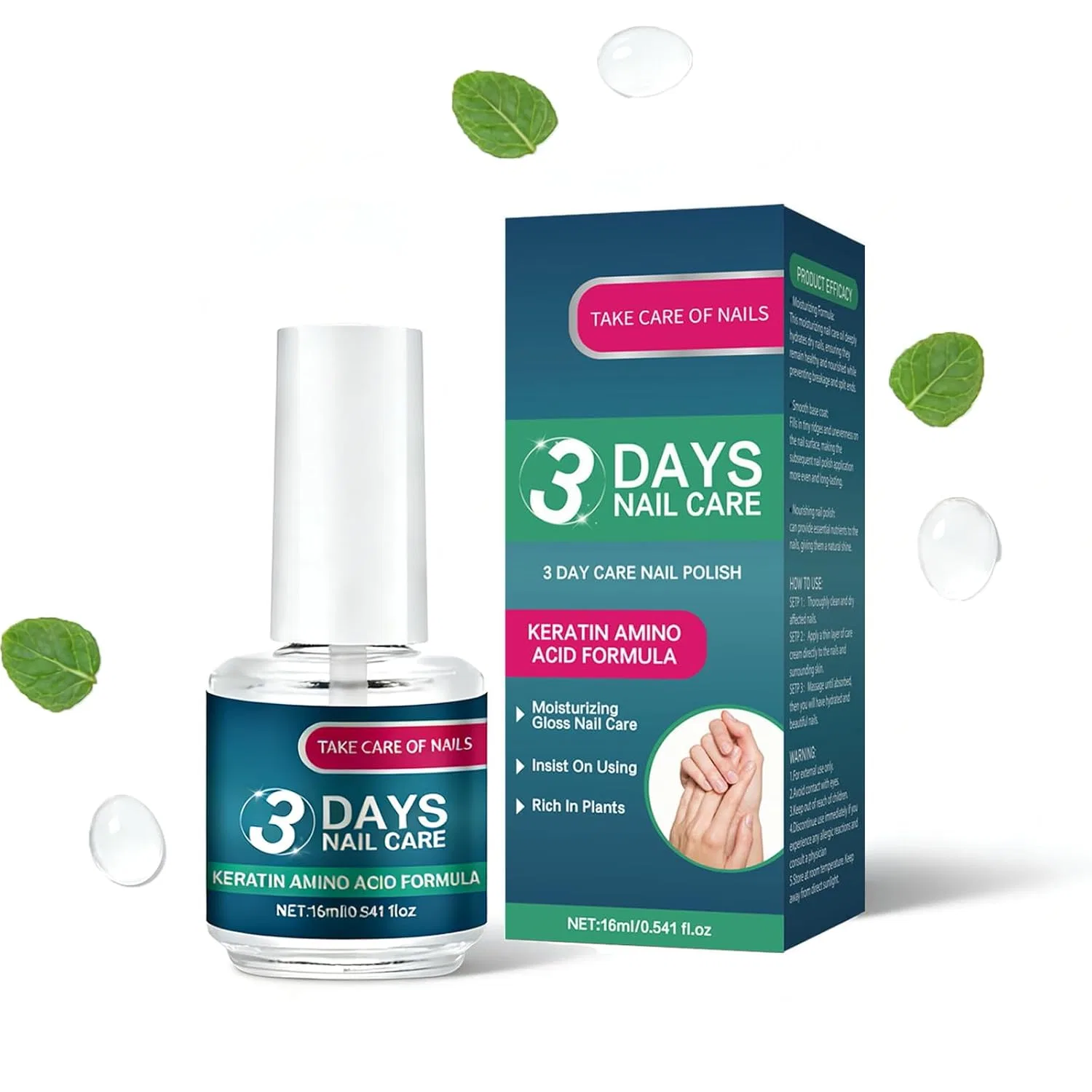 Масло для ухода за ногтями 3 Days Nail Care Oil с кератином, 16 мл Auriskin, 1 Piece.