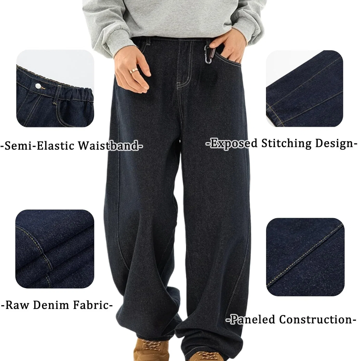 Джинсы свободные Y2K Streetwear, Blue — фото 3