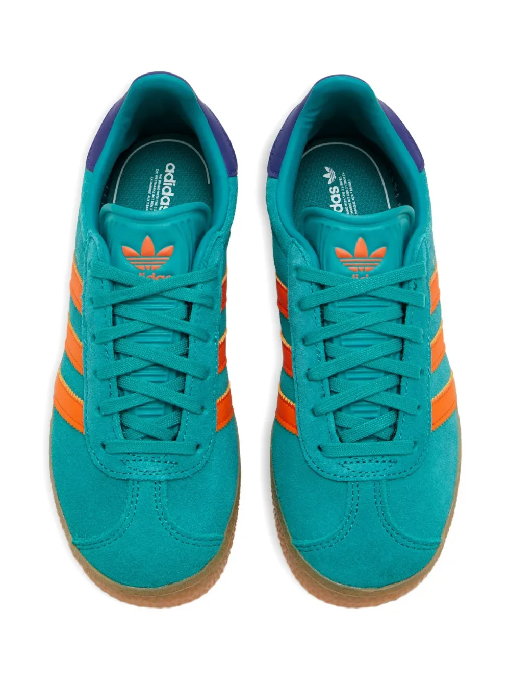 Кроссовки Gazelle с полосками Adidas Kids, синий — фото 4