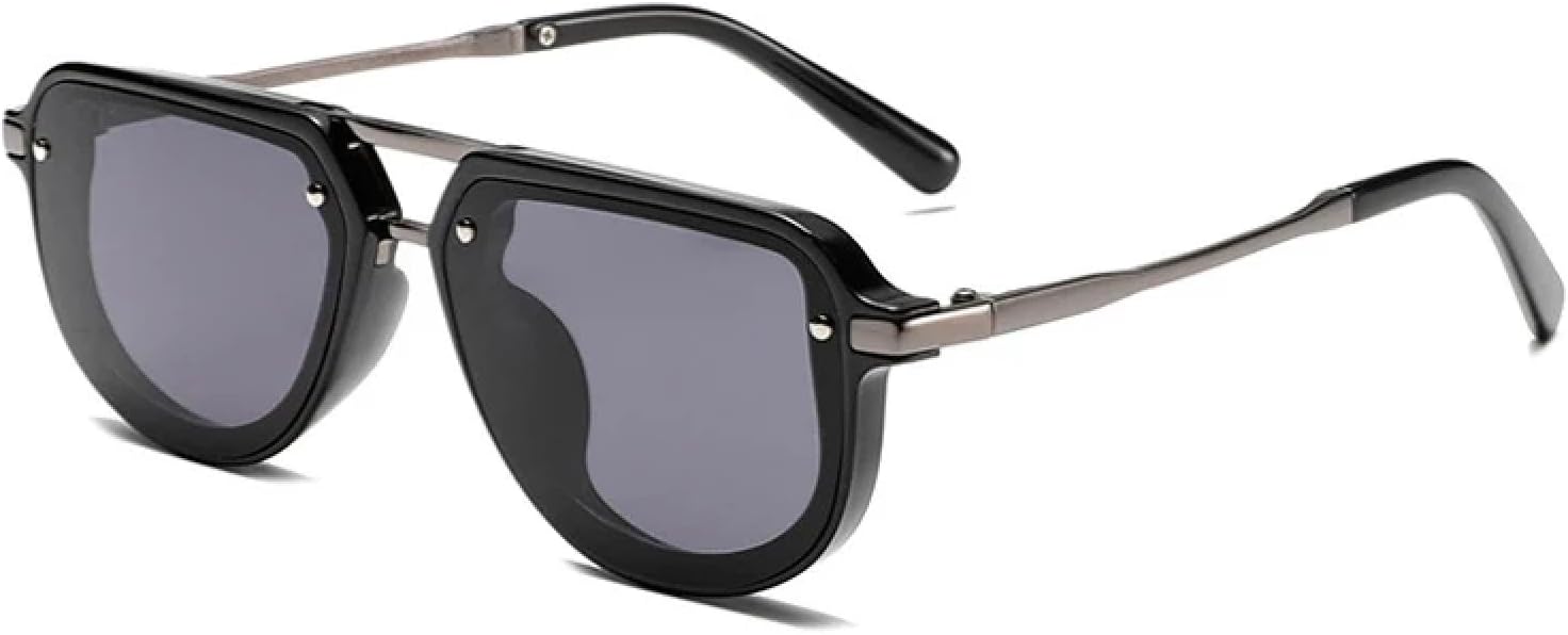 

Солнцезащитные очки для женщин и мужчин в стиле ретро, ​​маленькие, овальные, роскошные, с заклепками, защита от УФ-излучения UV400, модные, в стиле панк UATXTAU, Black Grey