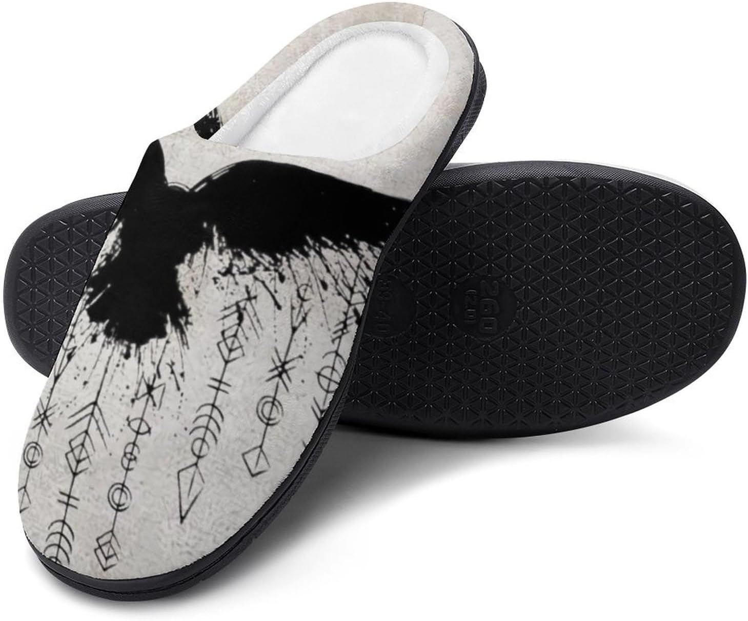 

Мужские удобные и мягкие зимние викингские домашние тапочки, теплые пушистые хлопковые тапочки для спальни и гостиной, легкая резиновая подошва Yxhzyhy, Viking Eagle