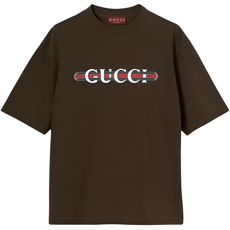 

Футболка Printed Heavy Jersey GUCCI, коричневый