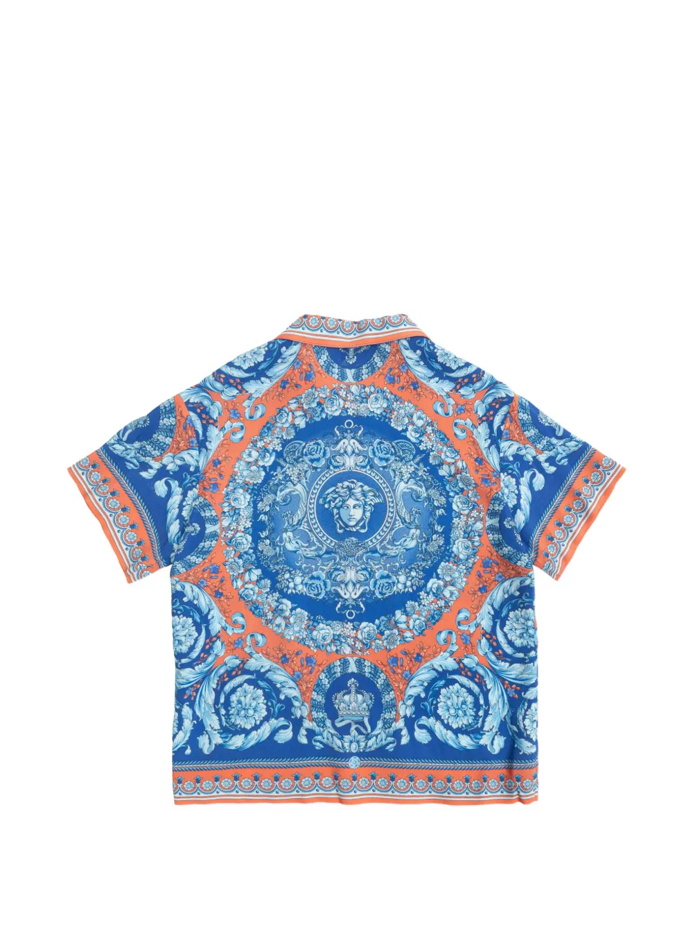 Футболка с принтом и короткими рукавами Versace Kids, синий — фото 2