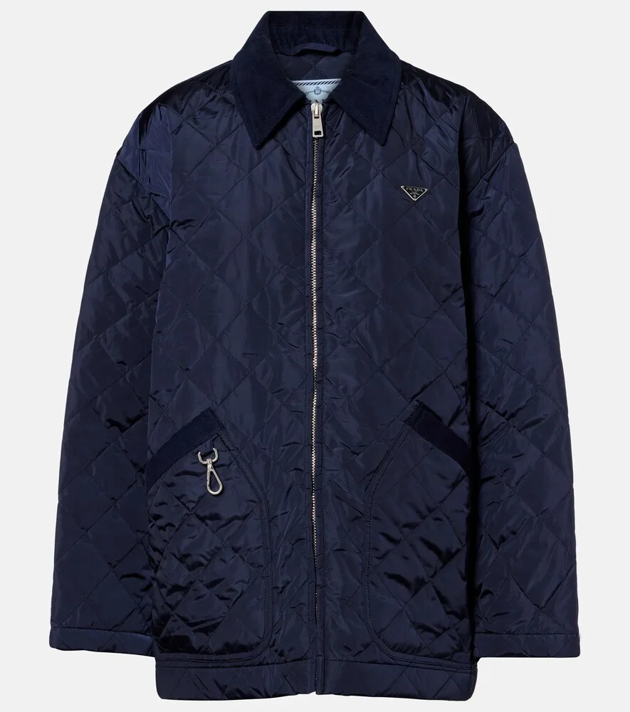 Стеганая куртка Re-Nylon Prada, синий