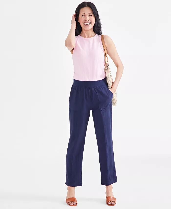 

Брюки до щиколотки Petite со средней посадкой Style & Co, синий