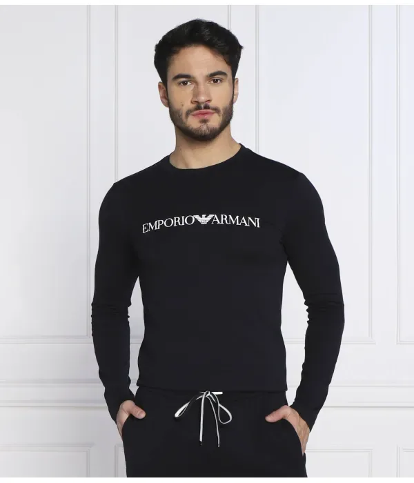 Лонгслив slim fit Emporio Armani, темно-синий — фото 3