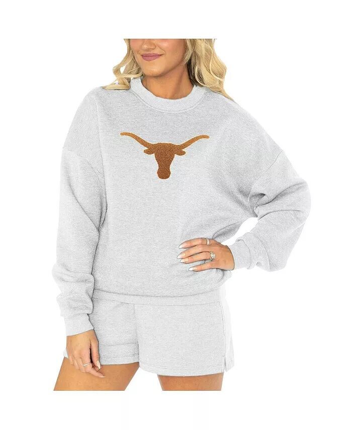 

Женский комплект для сна Ash Texas Longhorns Team Effort, свитер и шорты Gameday Couture