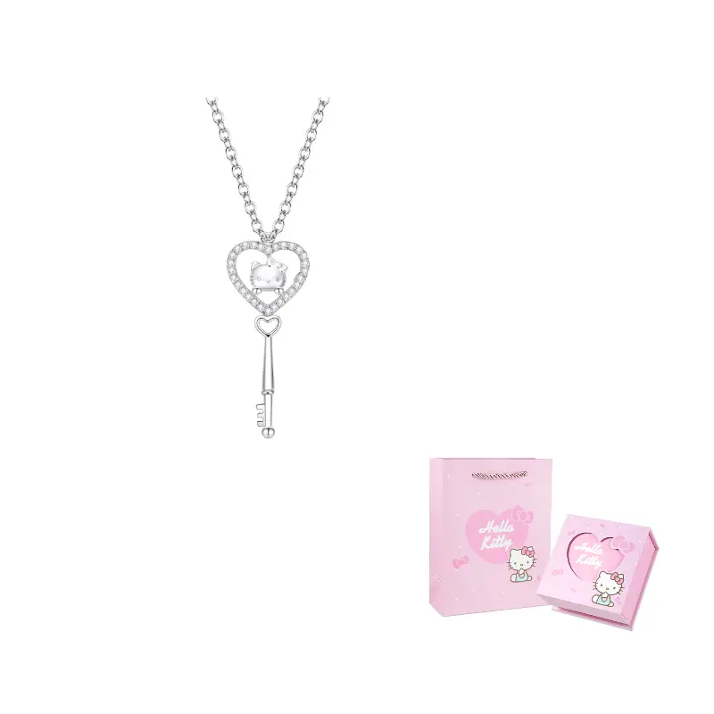 

Колье Alloy Zircon для женщин Sanrio, hello kitty heart-shaped key necklace