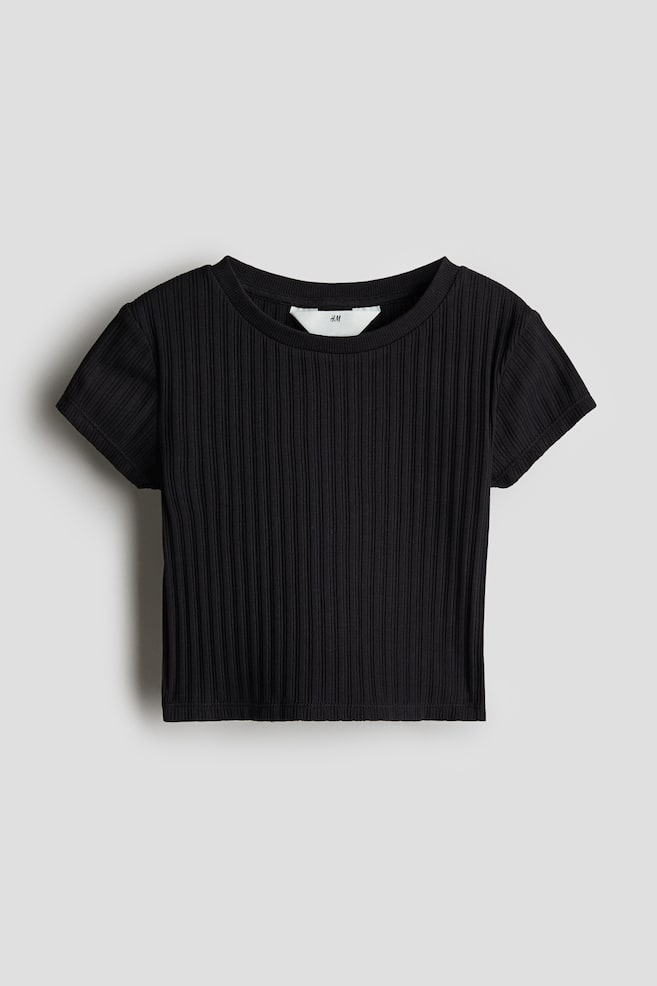 

Рубашка из хлопка в рубчик H&M, черный