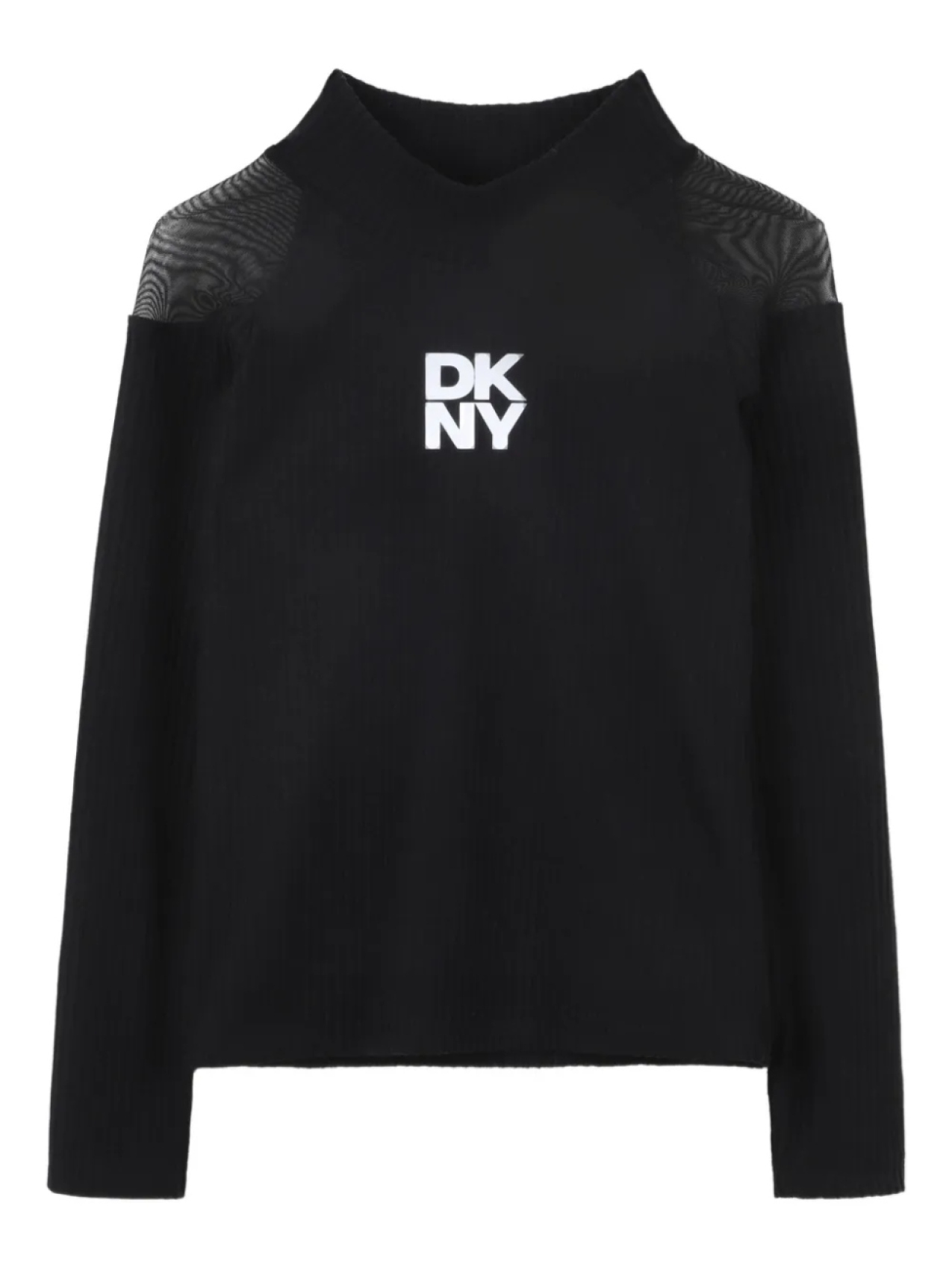 

Dkny Kids топ с высоким воротником и прозрачными вставками, черный