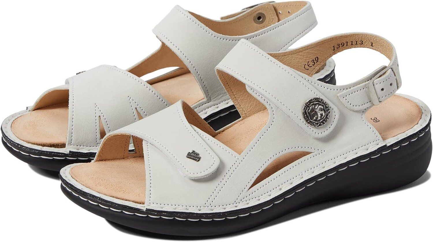 

Сандалии на плоской подошве Barbuda Finn Comfort, цвет Bianco Nubuck