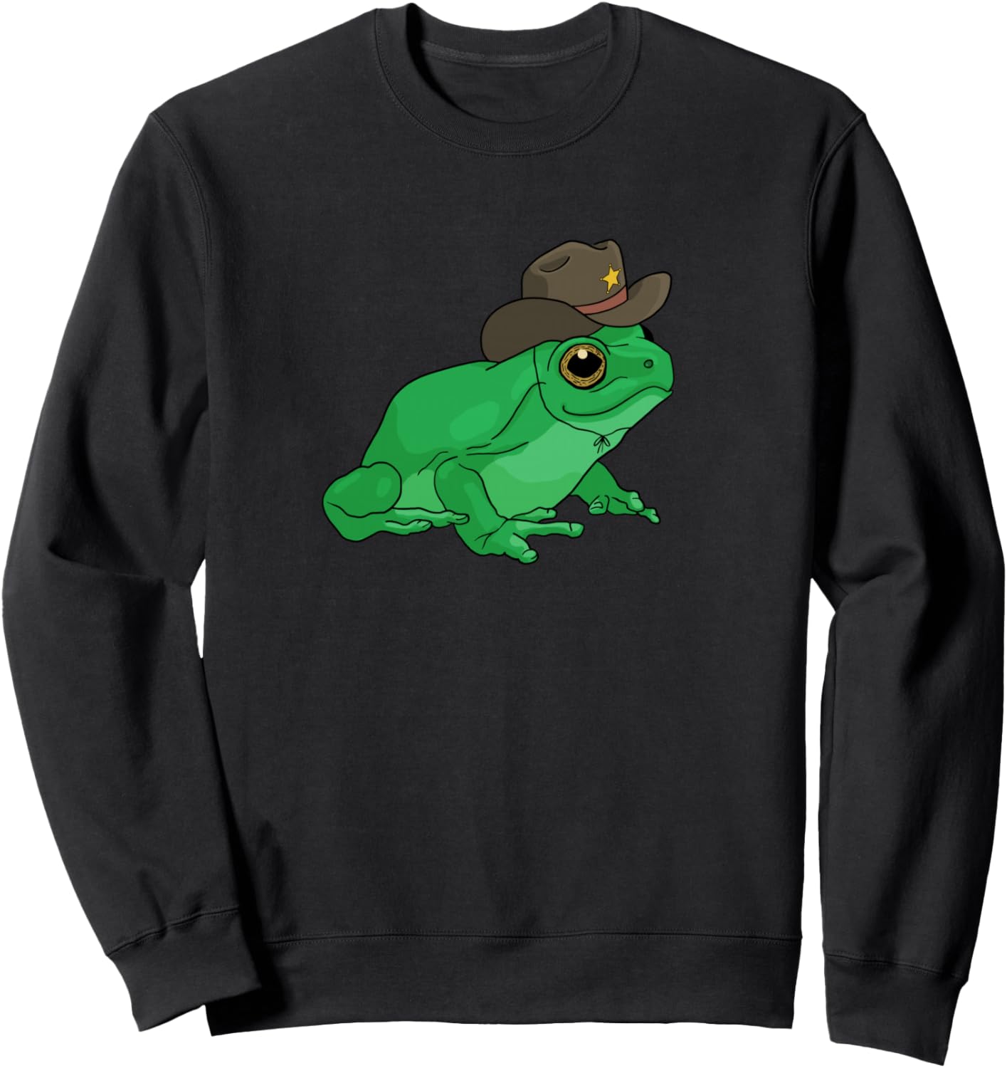 

Ковбойская шляпа и милая лягушка - толстовка в стиле коттеджкор Cowboy Hat Frog Cottagecore, черный