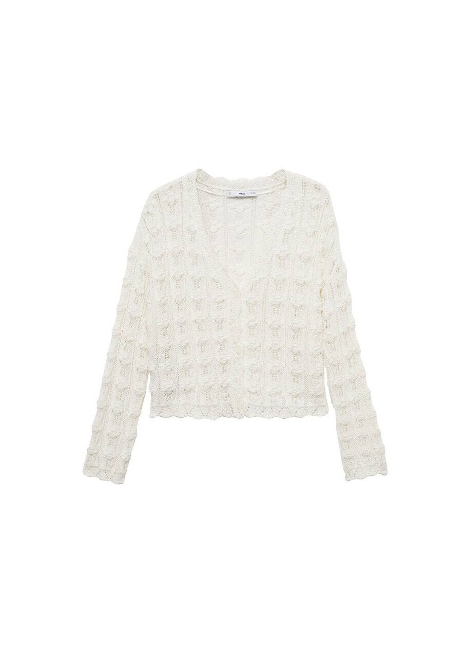 

Вязаный кардиган MANGO Knit Cardigan Colombo, светло-бежевый