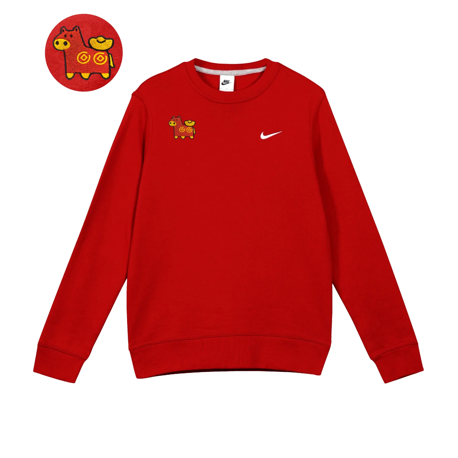 Nike Свитшот мужской Red Crew Neck Moderate Regular — фото 3