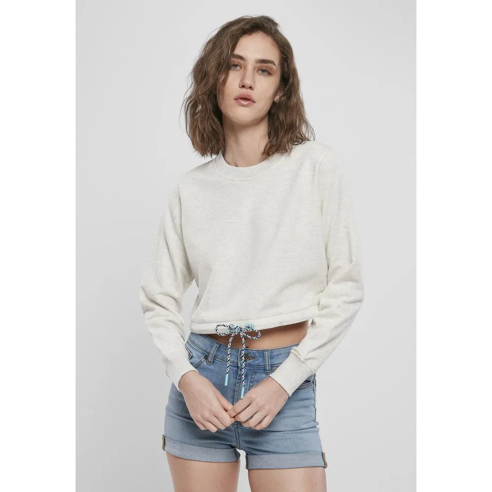 

Лонгслив Urban Classics Crop Top Oversized Cropped Crewneck, серый