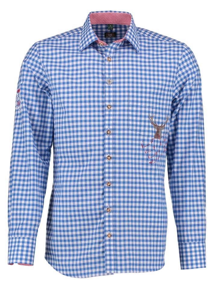 

Традиционная рубашка Огонакс средне-синего цвета OS-Trachten