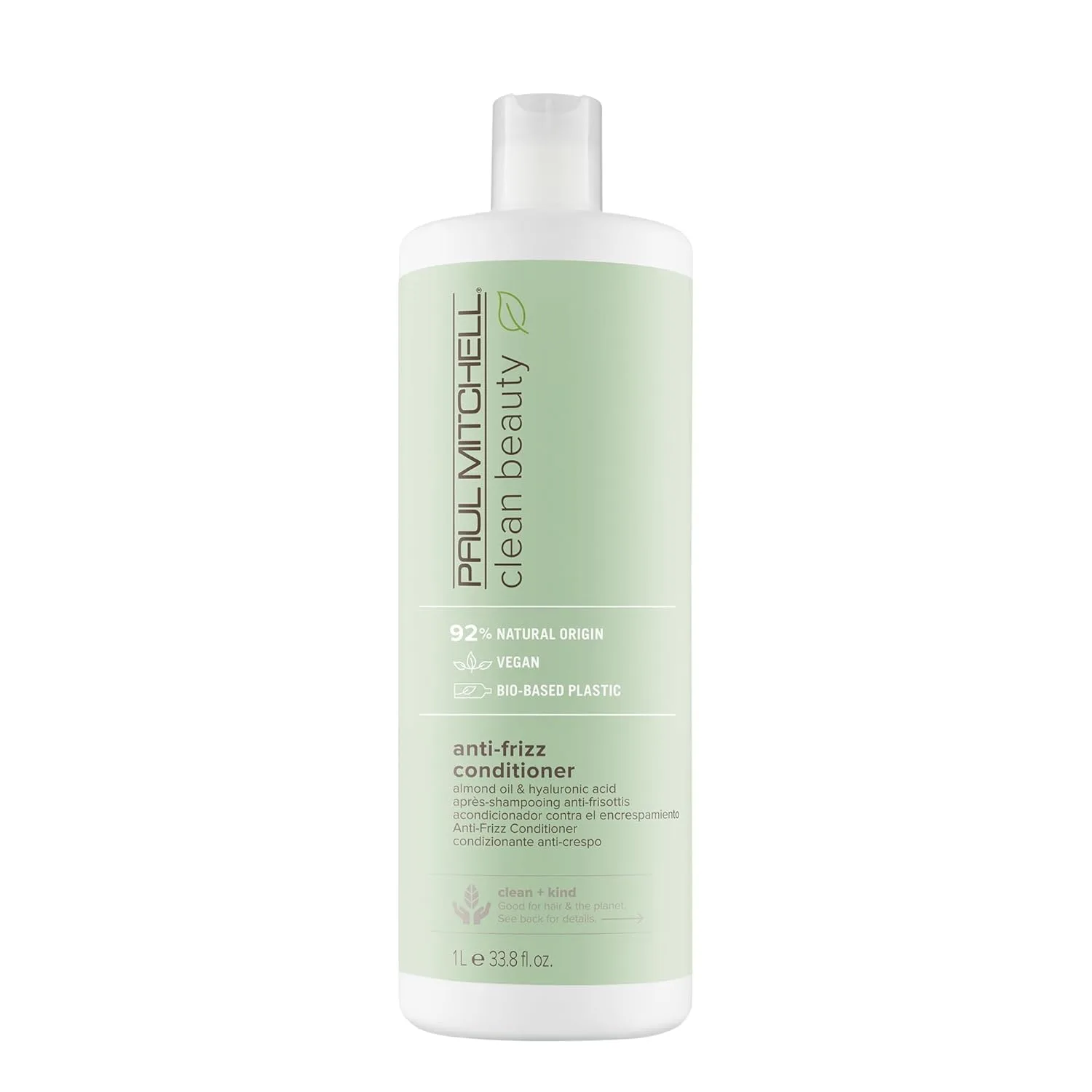 Ультранасыщенная формула кондиционера Paul Mitchell Clean Beauty Anti-Frizz улучшает эластичность текстурированных волос, склонных к пушению. 1000 мл (1 шт.)
