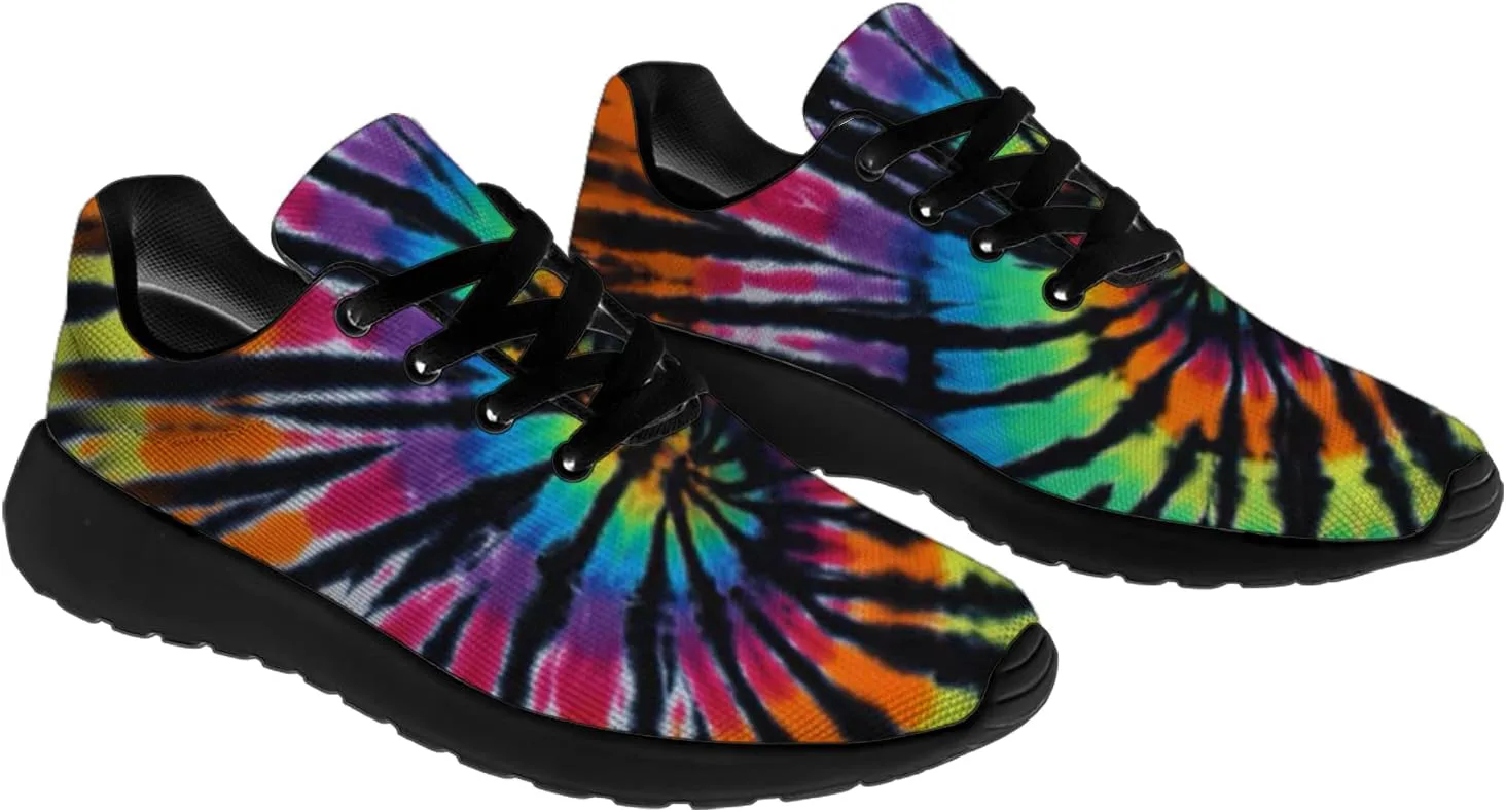 Кроссовки Horethy Tie Dye для женщин и мужчин, беговые кроссовки, женские и мужские прогулочные, теннисные кроссовки, удобные спортивные кроссовки для джоггинга, подарки, оранжевый — фото 4