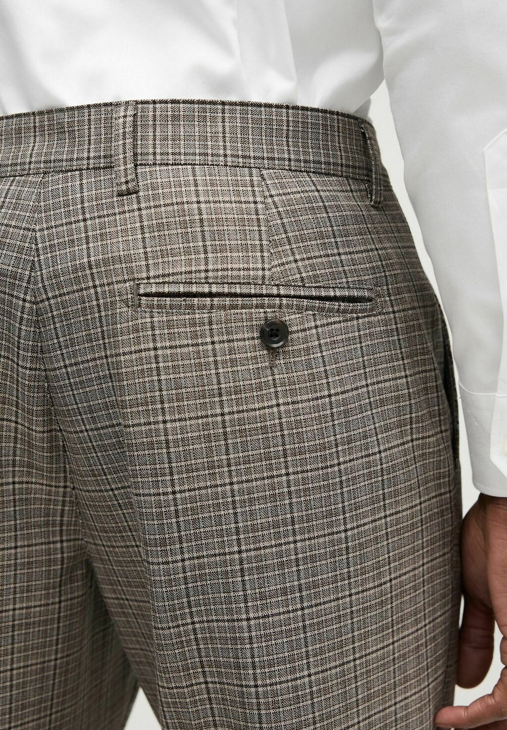 

Брюки TRIMMED CHECK REGULAR FIT Next, серо-коричневый