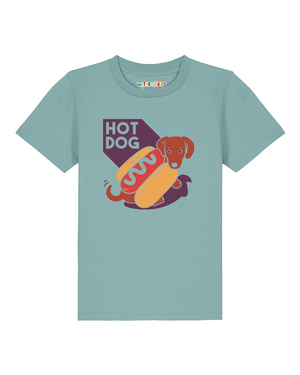 Футболка Hot Dog, Wat? Apparel, teal monstera — фото 2