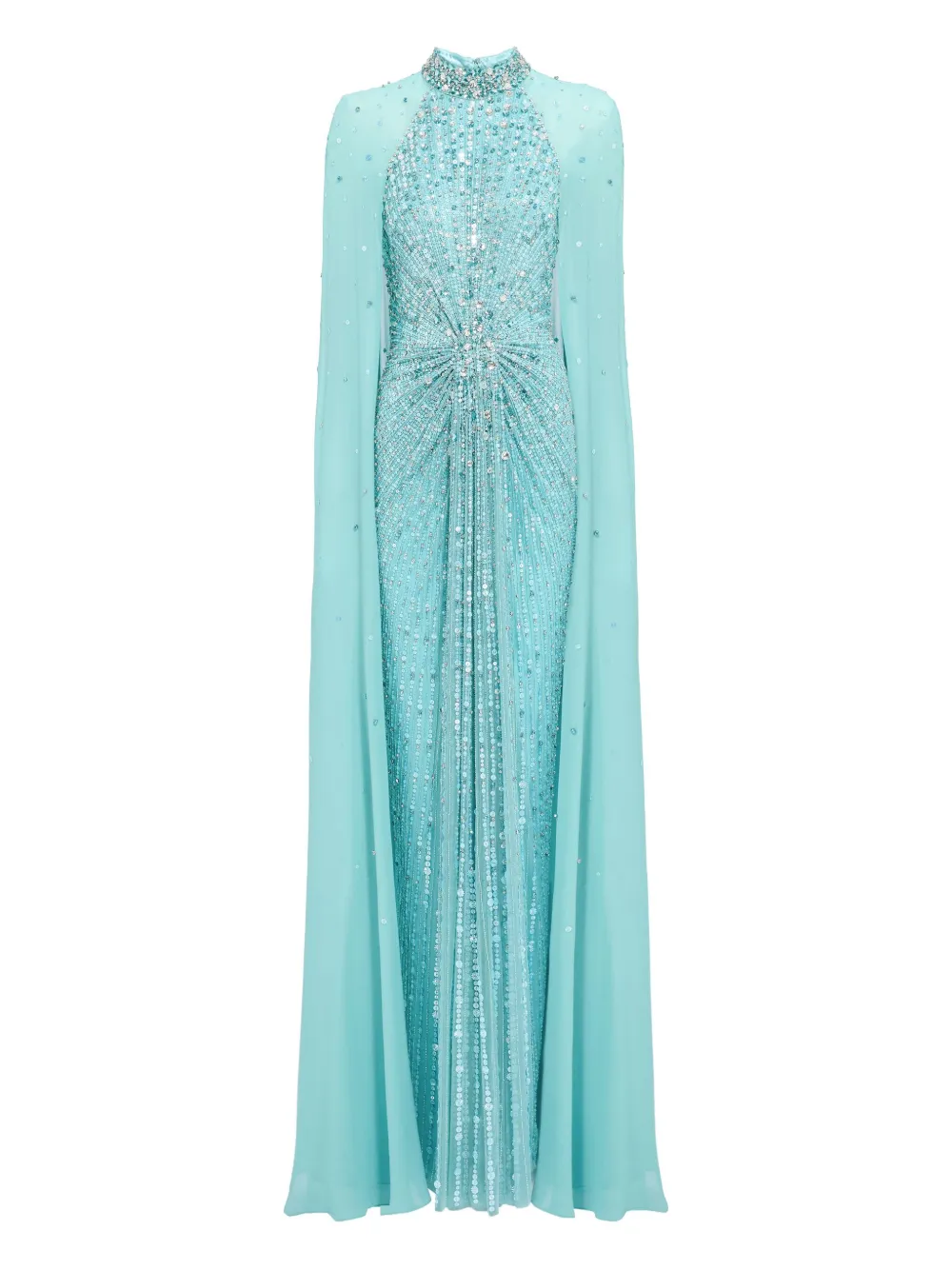 

Декорированное платье макси Thea с кейпом Jenny Packham, синий