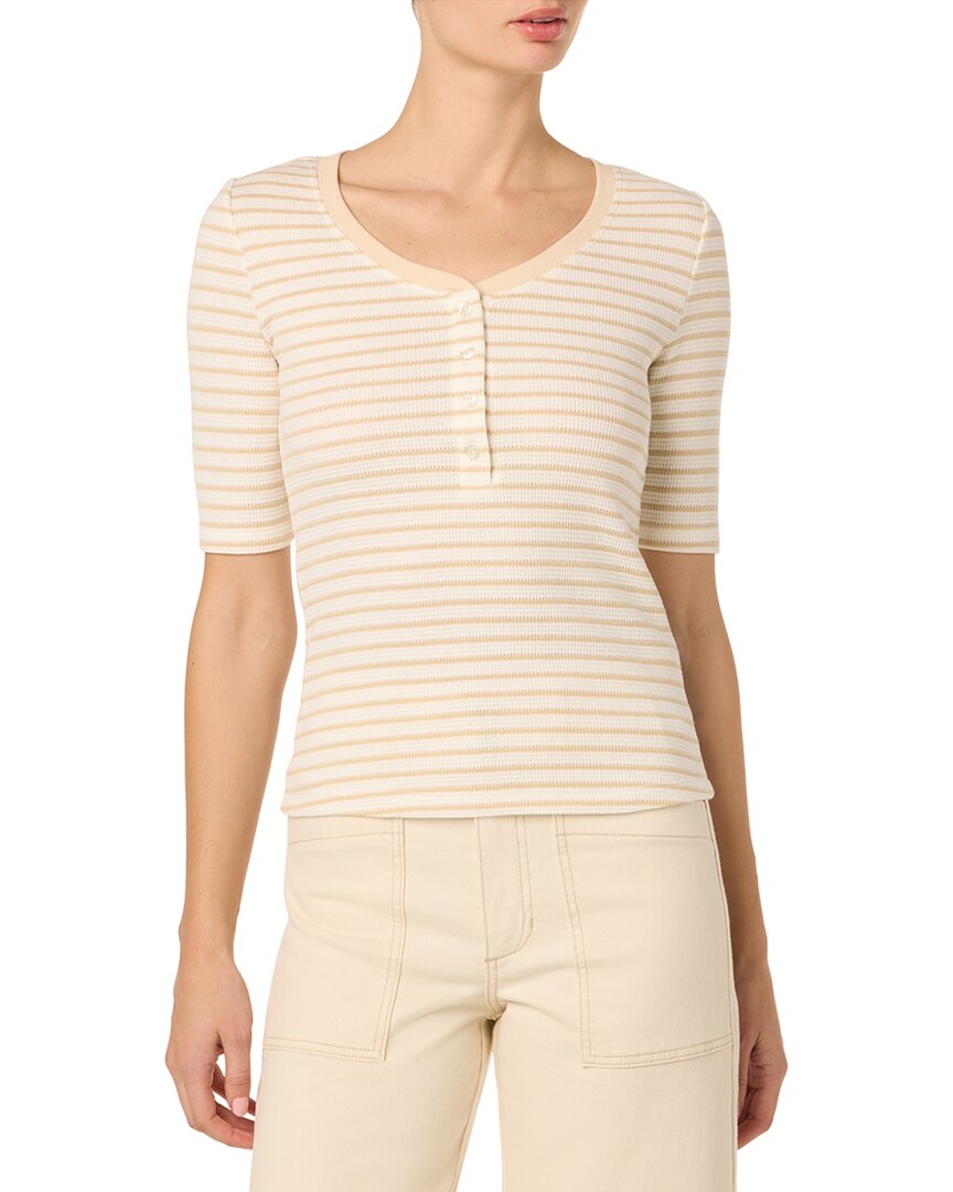 

JOE'S Jeans Топ с коротким рукавом Henley, коричневый