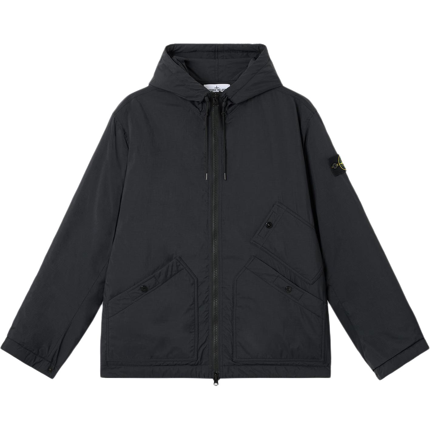 

STONE ISLAND Куртка с капюшоном и накладными карманами, Black