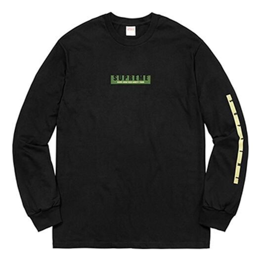 

Футболка fw18 1994 l/s tee black chest long sleeves Supreme, черный