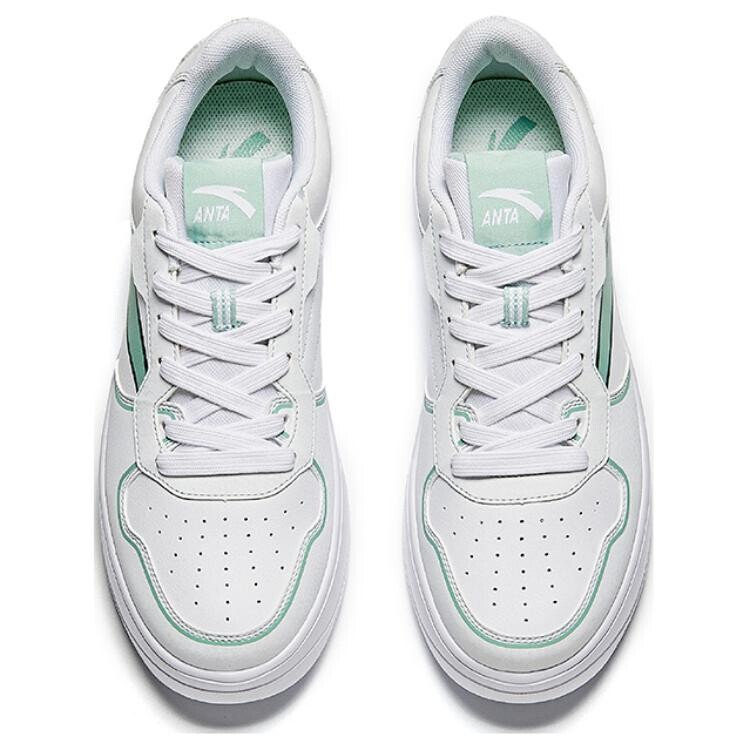 Кроссовки ANTA Skateboarding Shoes Men Low-top Pure White / Rain Mist Green / Seaweed Green, белый — фото 2