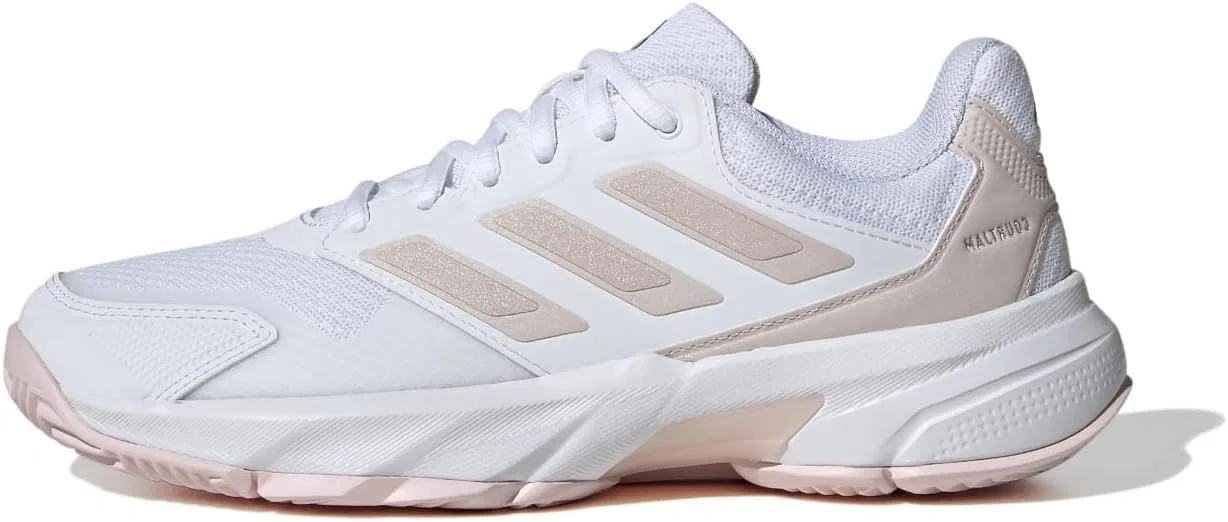 Кроссовки теннисные Adidas Courtjam Control 3, White/Sandy Pink Met./Sandy Pink
