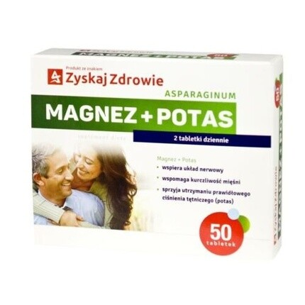 

Аспарагин магний + калий 50 таблеток Zyskaj Zdrowie