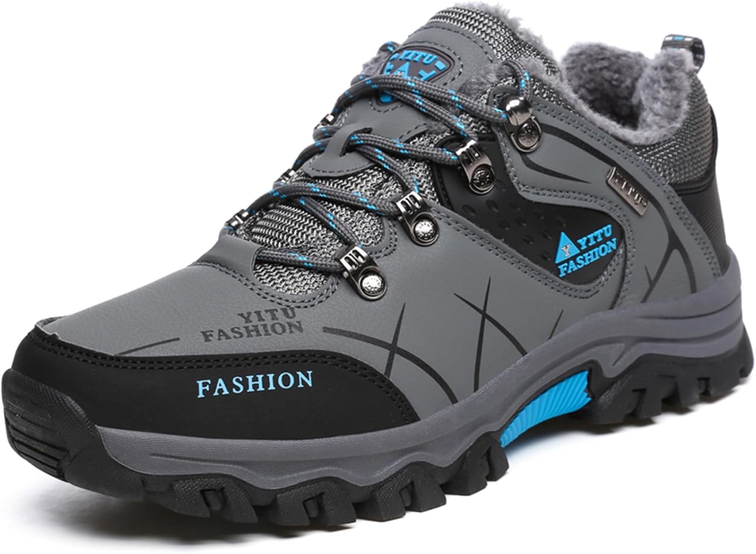 

Мужские повседневные зимние кроссовки низкого типа, с флисовой подкладкой, хлопковые наружные спортивные удобные прогулочные кроссовки для мужчин Generic, серый