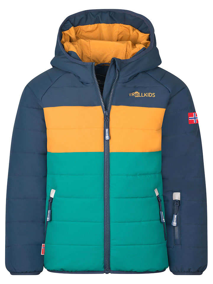 

Куртка для лыж/сноуборда "Hafjell" темно-синего/бирюзового цвета Trollkids